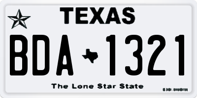 TX license plate BDA1321