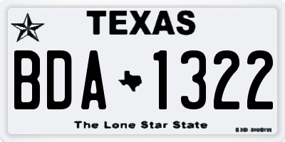 TX license plate BDA1322