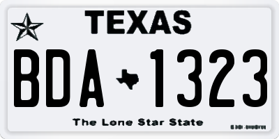 TX license plate BDA1323