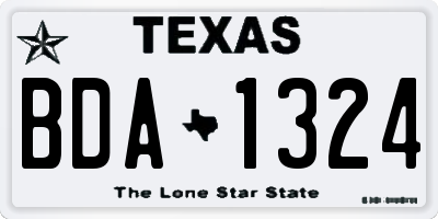 TX license plate BDA1324