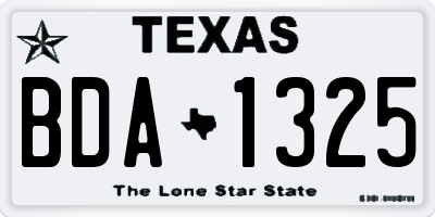 TX license plate BDA1325