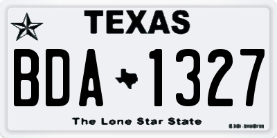 TX license plate BDA1327