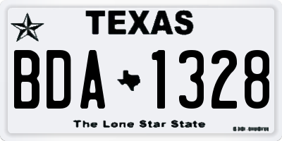 TX license plate BDA1328