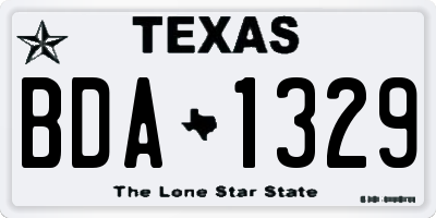 TX license plate BDA1329