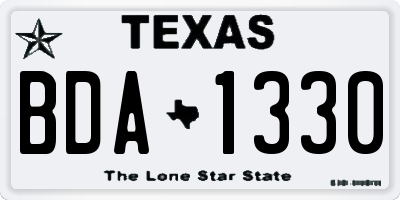 TX license plate BDA1330