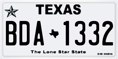 TX license plate BDA1332