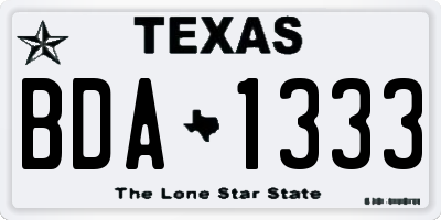 TX license plate BDA1333