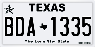 TX license plate BDA1335