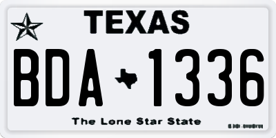 TX license plate BDA1336