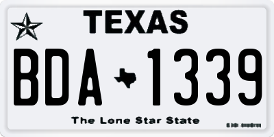 TX license plate BDA1339