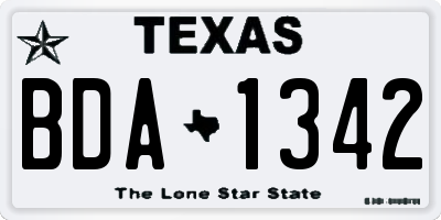 TX license plate BDA1342