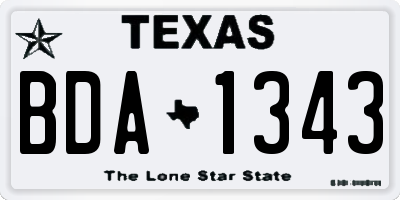 TX license plate BDA1343