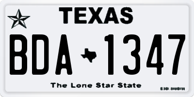 TX license plate BDA1347