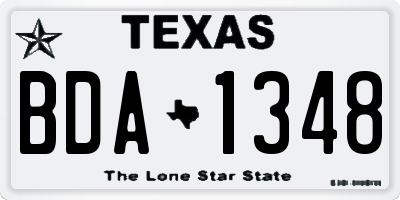 TX license plate BDA1348