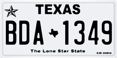 TX license plate BDA1349