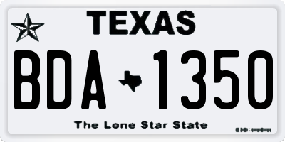 TX license plate BDA1350