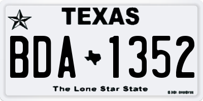 TX license plate BDA1352