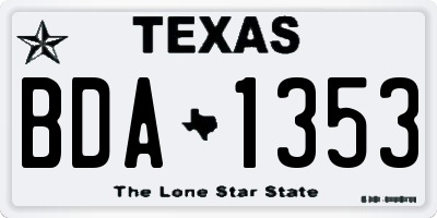 TX license plate BDA1353