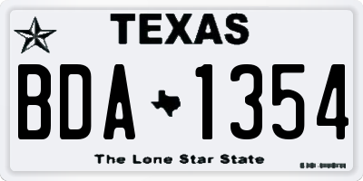TX license plate BDA1354