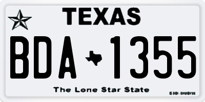 TX license plate BDA1355
