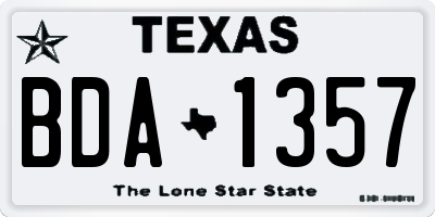 TX license plate BDA1357