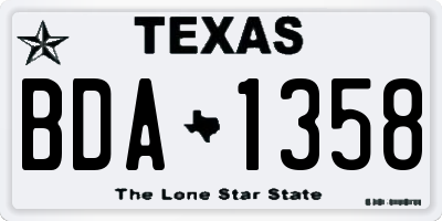 TX license plate BDA1358