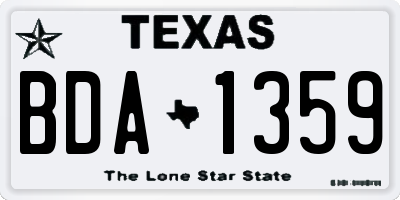 TX license plate BDA1359