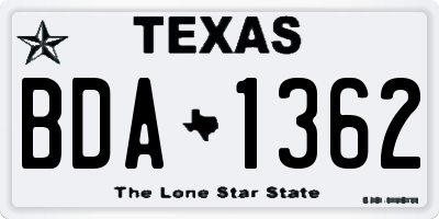 TX license plate BDA1362