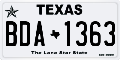 TX license plate BDA1363