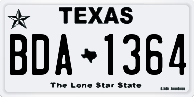 TX license plate BDA1364