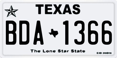 TX license plate BDA1366