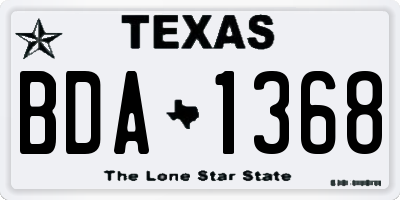 TX license plate BDA1368