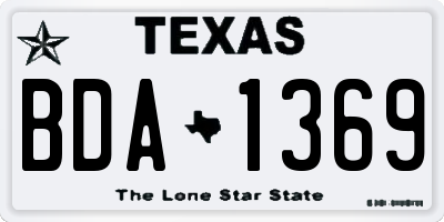 TX license plate BDA1369