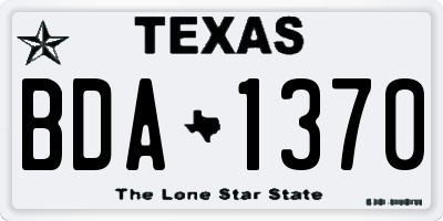 TX license plate BDA1370