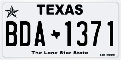 TX license plate BDA1371