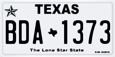 TX license plate BDA1373
