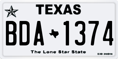 TX license plate BDA1374