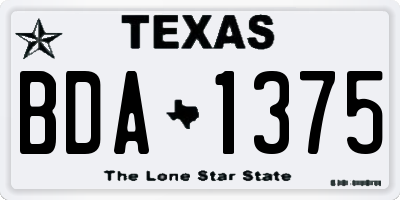 TX license plate BDA1375