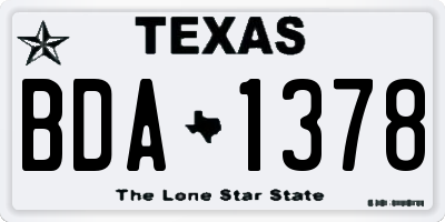 TX license plate BDA1378
