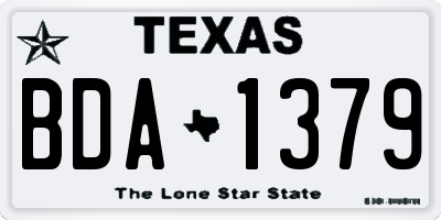 TX license plate BDA1379