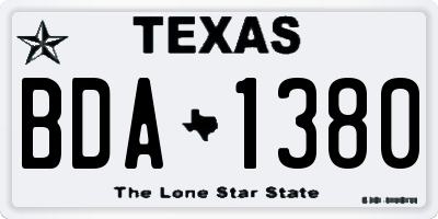 TX license plate BDA1380