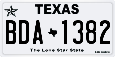 TX license plate BDA1382