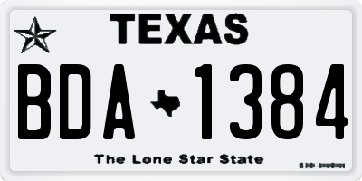 TX license plate BDA1384