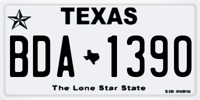 TX license plate BDA1390