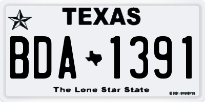 TX license plate BDA1391
