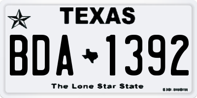 TX license plate BDA1392