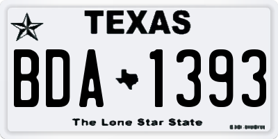 TX license plate BDA1393