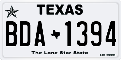TX license plate BDA1394