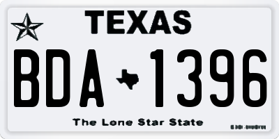 TX license plate BDA1396