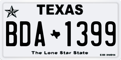 TX license plate BDA1399